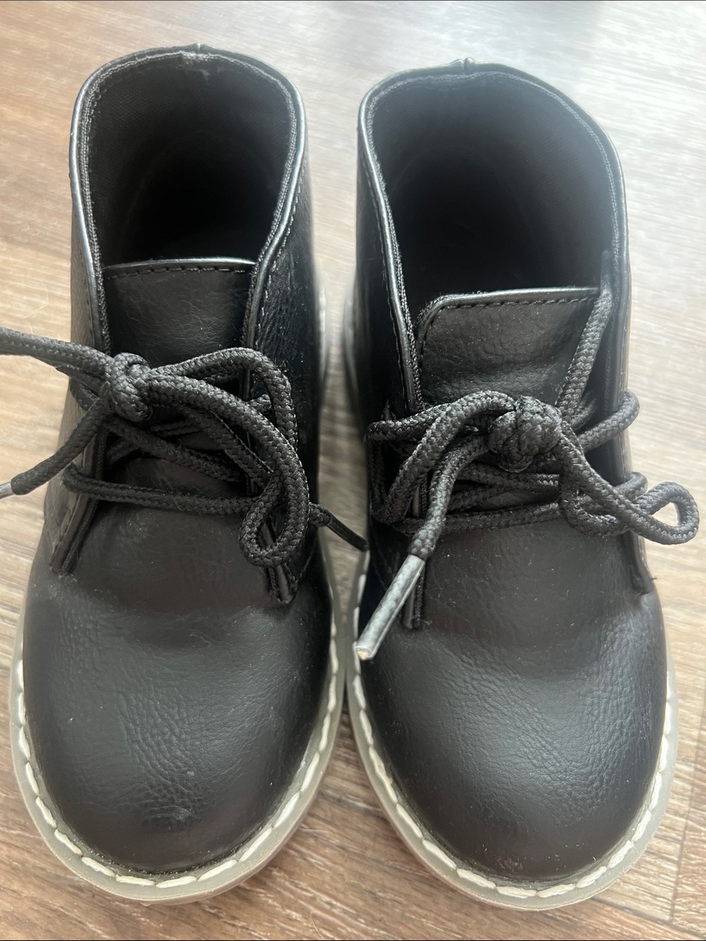 Black toddler Lace-Up Casual Boots